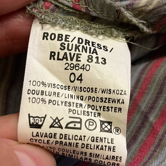 New Jacqueline Riu Layered Dress Viscose Size M Olive Color - Picture 11 of 11